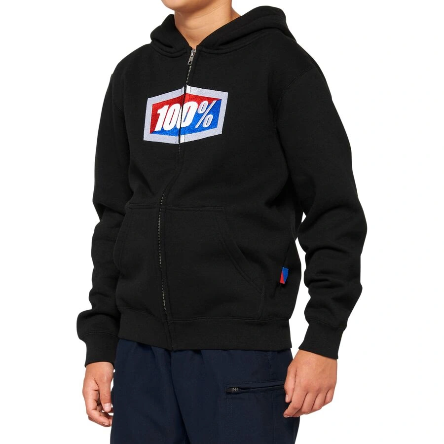 100% youth official zip hoody