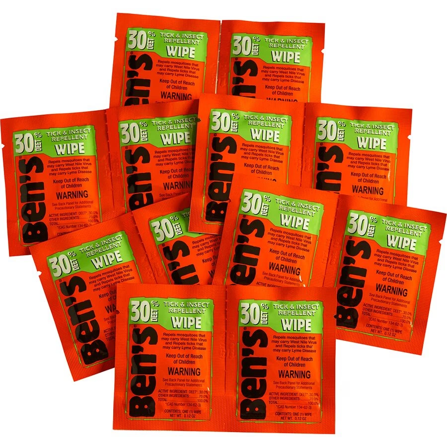 ben's 30% tick & insect repellent wipes