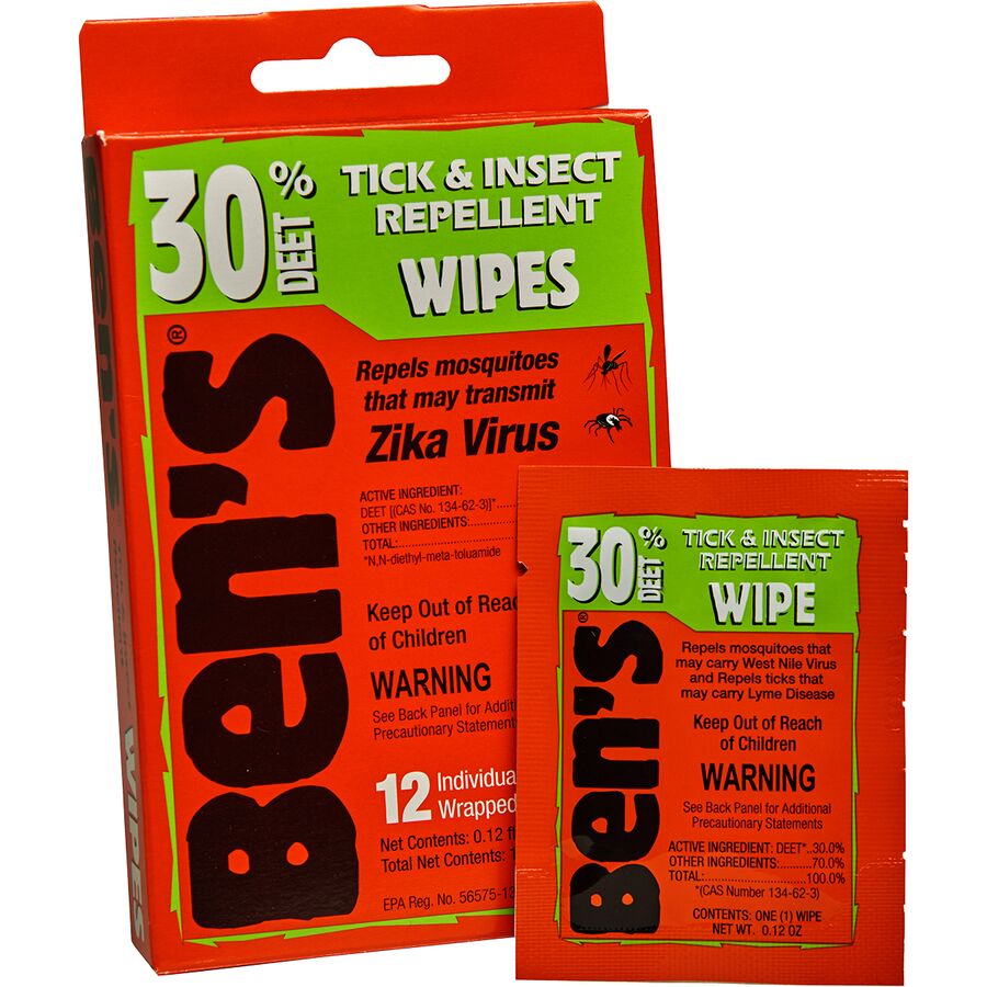 ben's 30% tick & insect repellent wipes