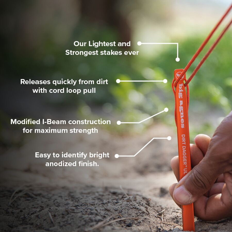 big agnes big agnes dirt dagger ul tent stakes - 6-pack 3 big agnes big agnes dirt dagger ul tent stakes - 6-pack