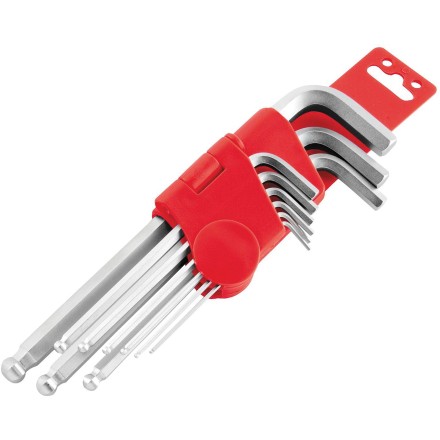 bikemaster 9-piece short ball end hex wrench set and holder