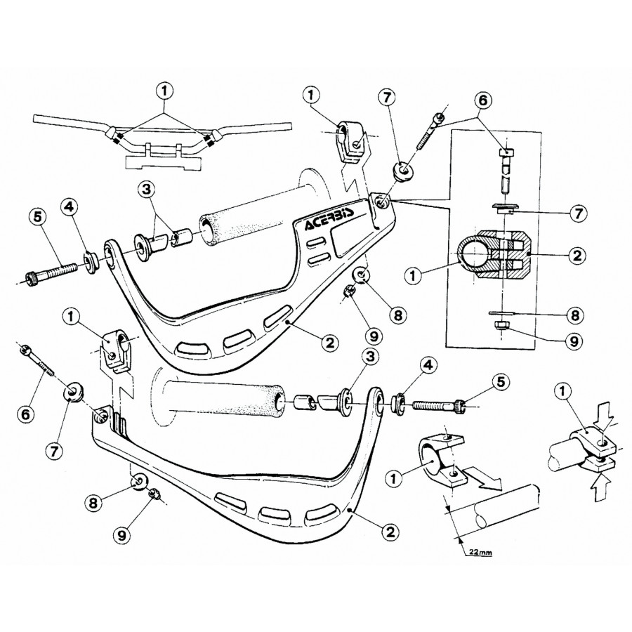 acerbis x-rally handguard mount kit