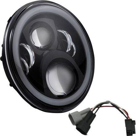 custom dynamics halo 7in headlight with wiring adapter kit