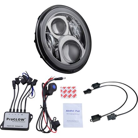custom dynamics proglow halo 7in headlight with bluetooth control kit