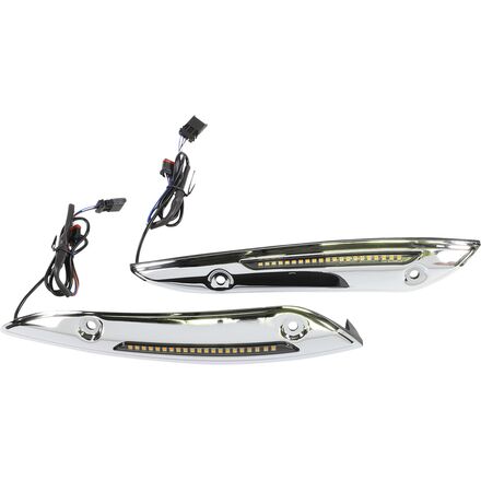 custom dynamics windshield trim with led turn signals