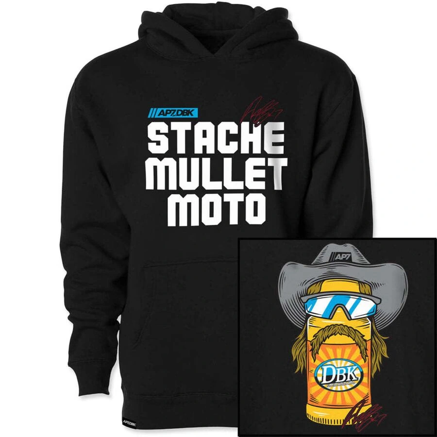 dirt bike kidz youth stache mullet moto hoody