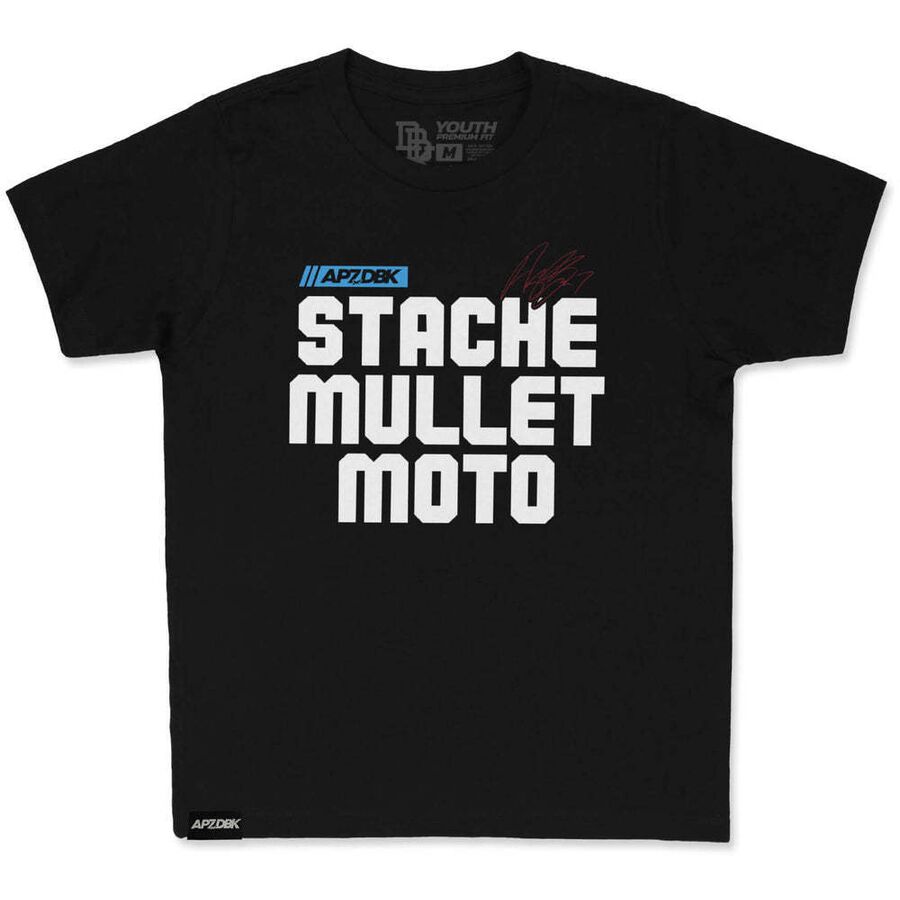 dirt bike kidz youth stache mullet moto t-shirt