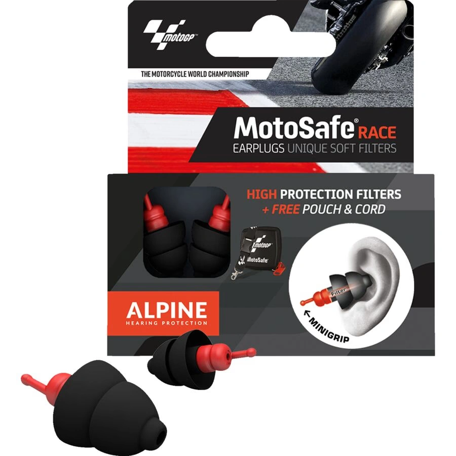 alpine hearing protection motosafe race motogp earplugs