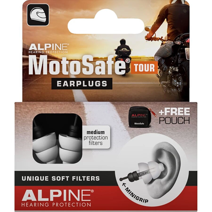alpine hearing protection motosafe tour earplugs