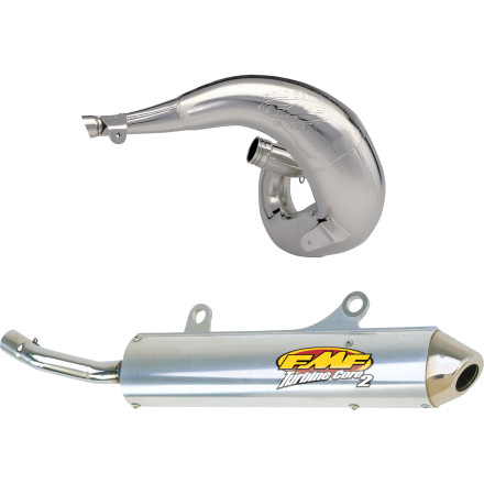fmf fatty pipe & turbinecore 2 spark arrestor silencer combo