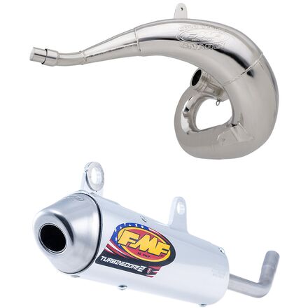fmf gnarly pipe & turbinecore 2 spark arrestor silencer combo